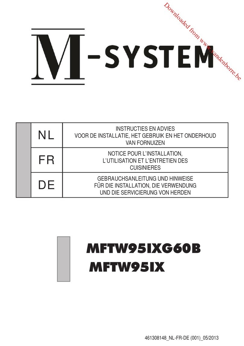 M-system MFTW95IXG60B Instructions and advice for installing, using and servicing