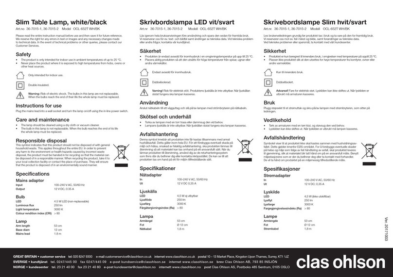 Clas Ohlson OCL-652T WH User manual