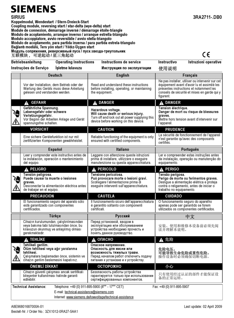 Siemens SIRIUS 3RA2711-DB0 Series operating instructions