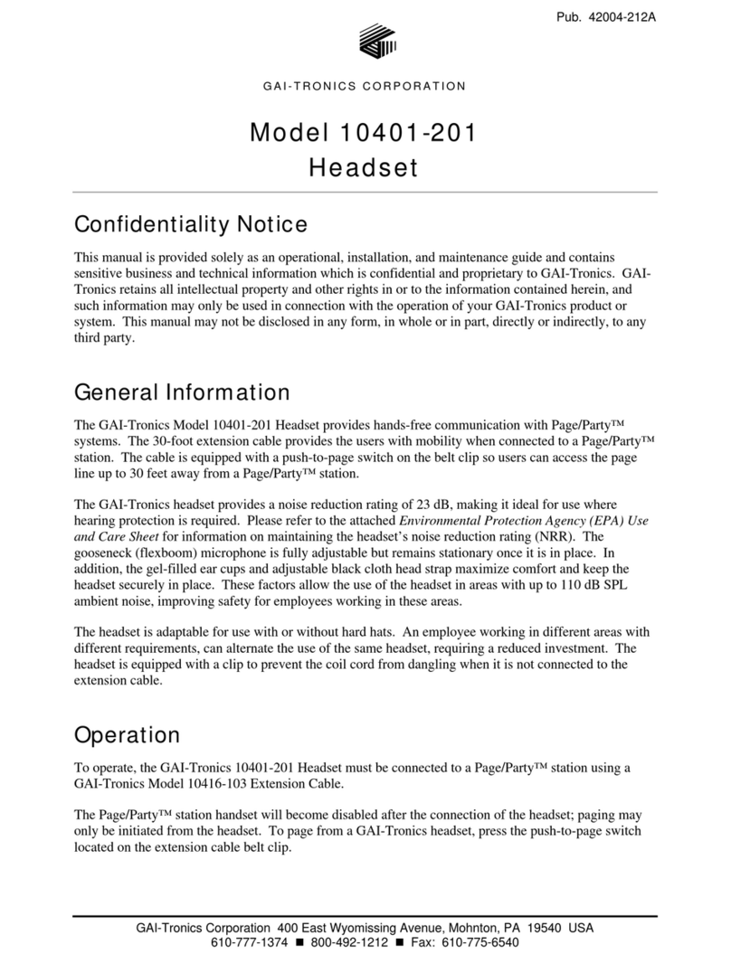 GAI-Tronics 10401-201 manual