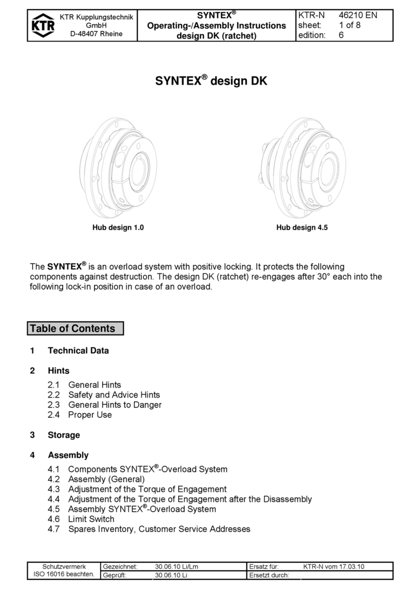 KTR SYNTEX Hub design 1.0 Operating & assembly instructions