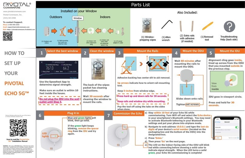 pivotal COMMWARE ECHO 5G How to set up
