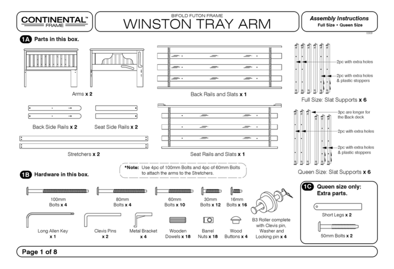 Continental Refrigerator WINSTON TRAY ARM Assembly instructions