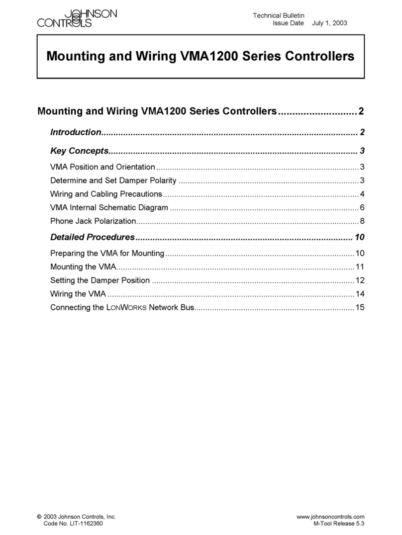 Johnson Controls VMA1200 Series Mounting and wiring instruction