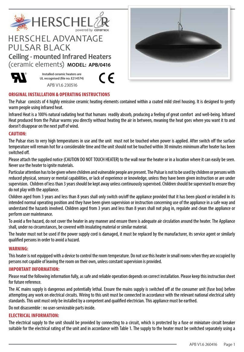 Herschel Pulsar APB/0416 Installation & operating instructions Herschel Pulsar APB/0416 Installation & operating instructions