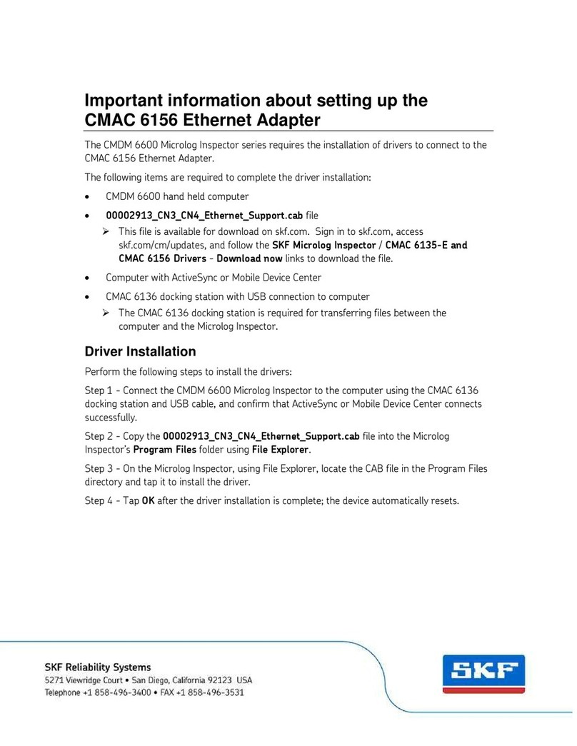 SKF CMAC 6156 Important information