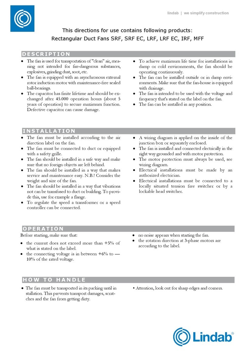 Lindab SRF Directions for use
