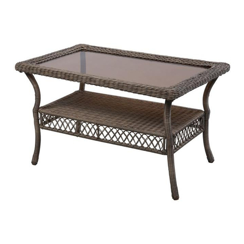 HAMPTON BAY SPRING HAVEN PATIO RECTANGULAR COFFEE TABLE Use and care guide