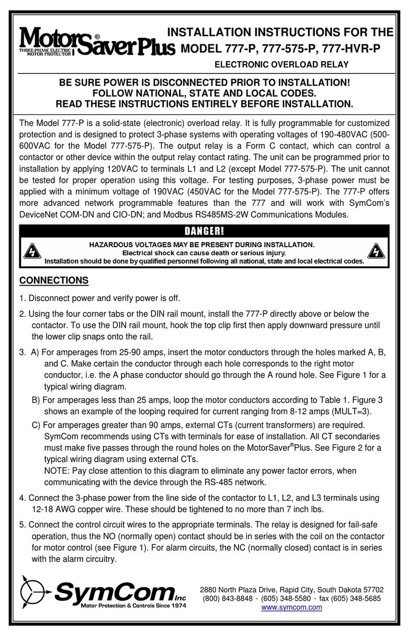 SymCom MotorSaver Plus 777-P Series User manual