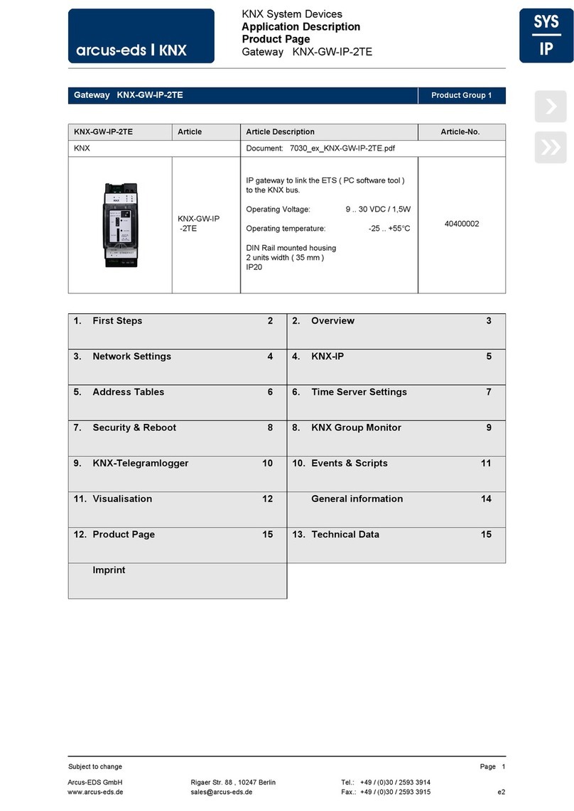 Arcus-EDS KNX-GW-IP-2TE User manual