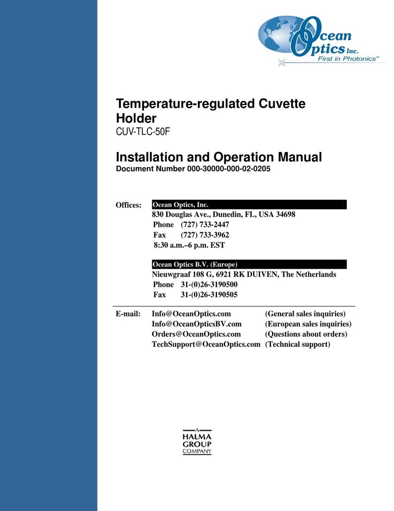 Halma Ocean Optics CUV-TLC-50F Installation and operation manual