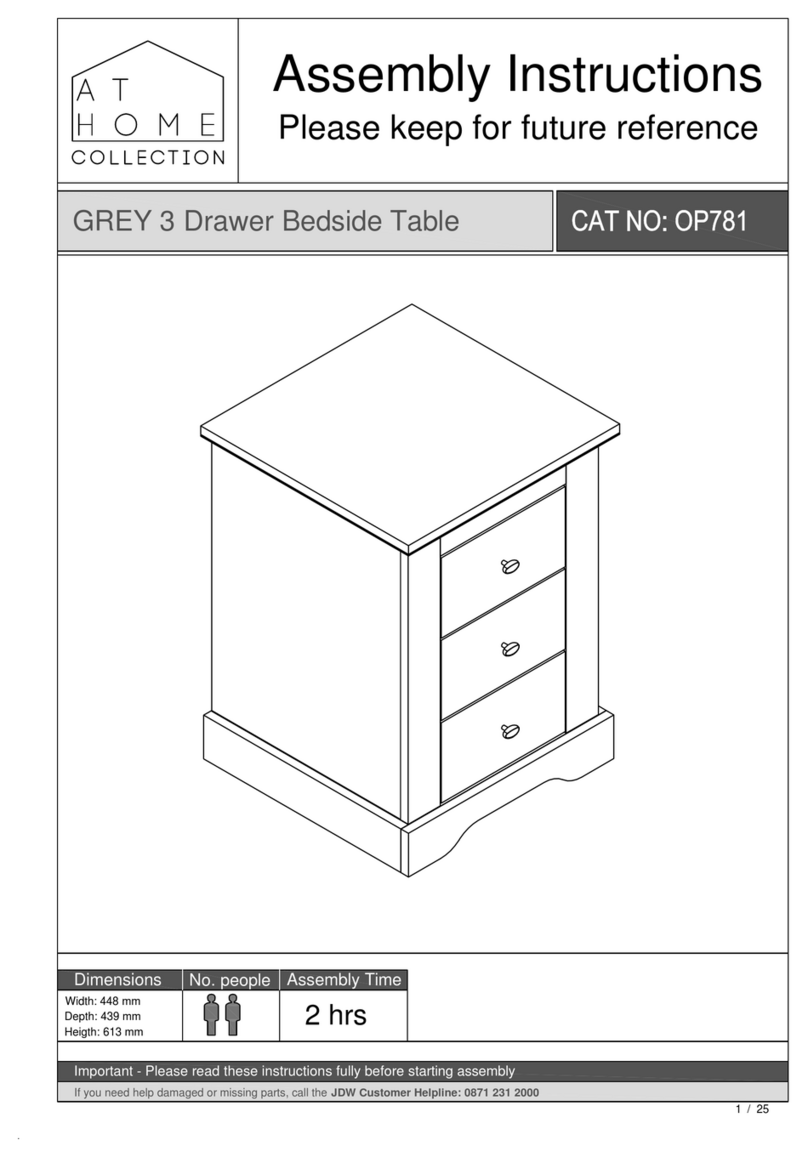 J D Williams AT HOME GREY 3 Drawer Bedside Table OP781 User manual J D Williams AT HOME GREY 3 Drawer Bedside Table OP781 User manual