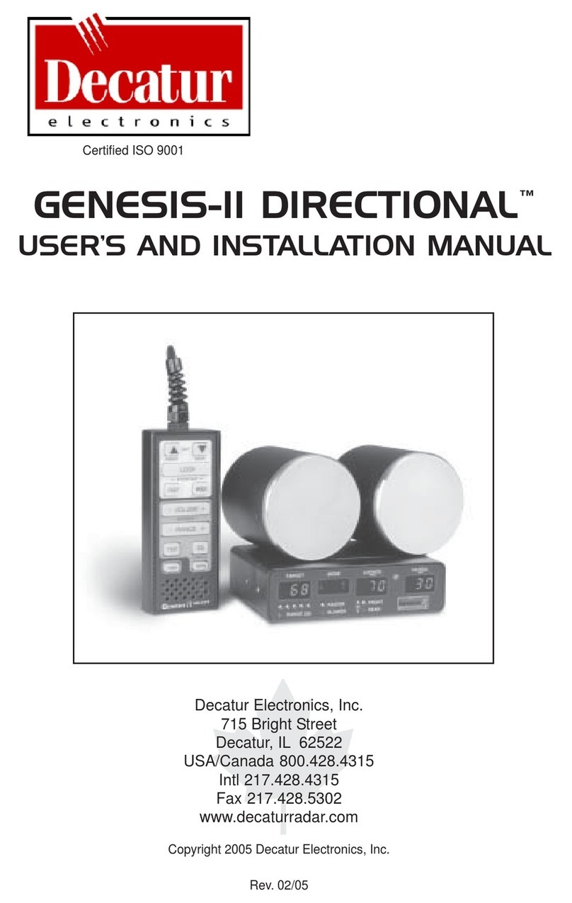 Decatur Electronics GENESIS-II DIRECTIONAL User and installation manual Decatur Electronics GENESIS-II DIRECTIONAL User and installation manual