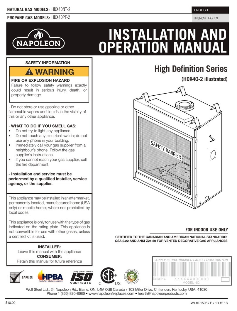 Napoleon High Definition Series User manual