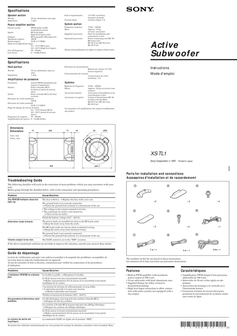 Sony XS-TL1 instructions Sony XS-TL1 instructions