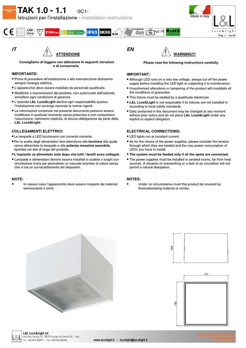 LUCE&LIGHT TAK 1.0 installation instructions