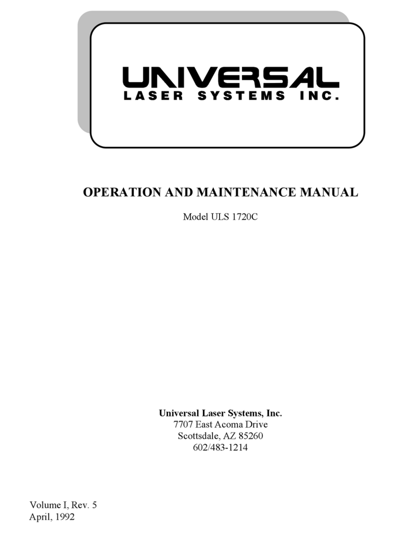 Universal Laser Systems ULS 1720C Operation and maintenance manual