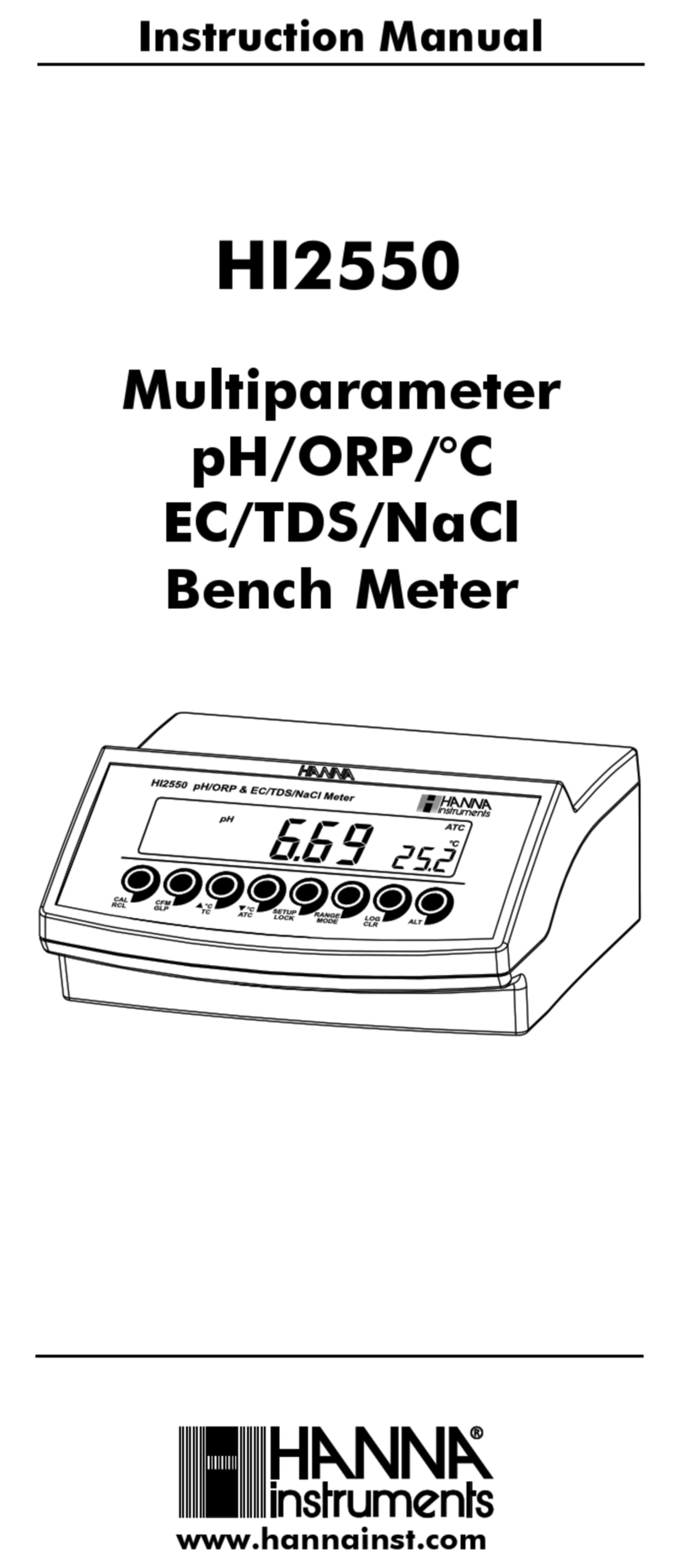 Hanna Instruments HI 2550 User manual