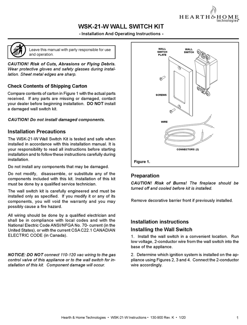 Hearth and Home Technologies WSK-21-W Installation and operating instructions