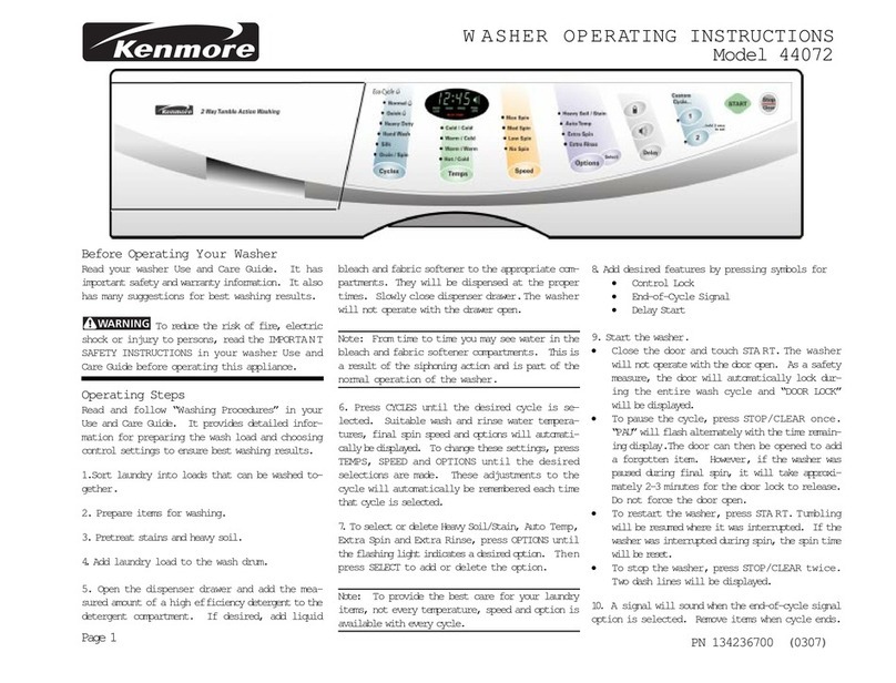 Kenmore 44072 User manual
