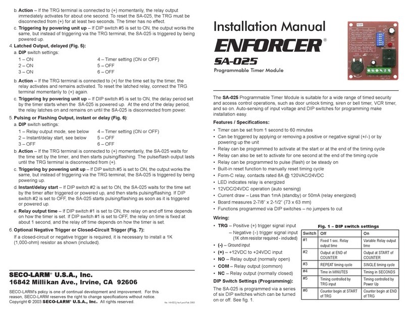 ENFORCER SA-025 installation manual
