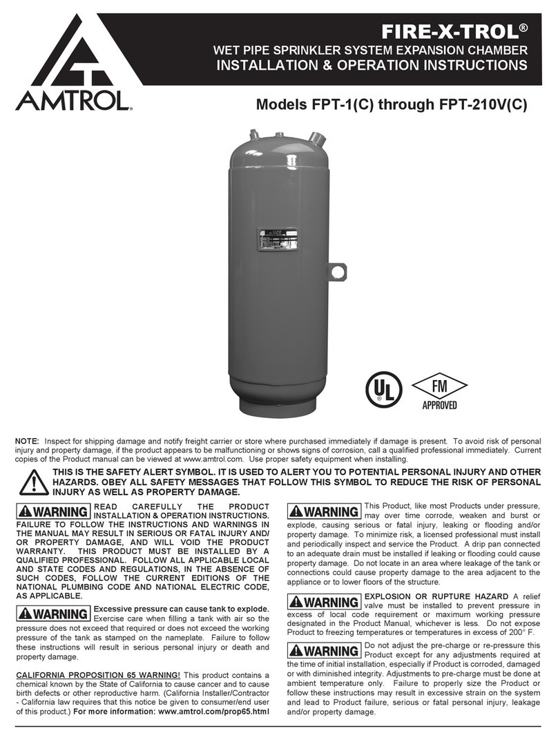 Amtrol FIRE-X-TROL FPT-1 Series Installation instructions