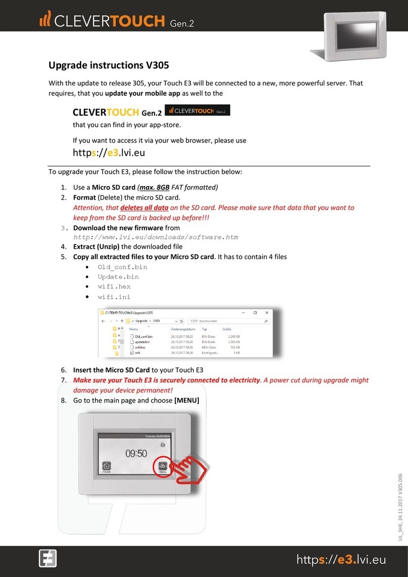 E3 CleverTouch Gen.2 Upgrade instructions