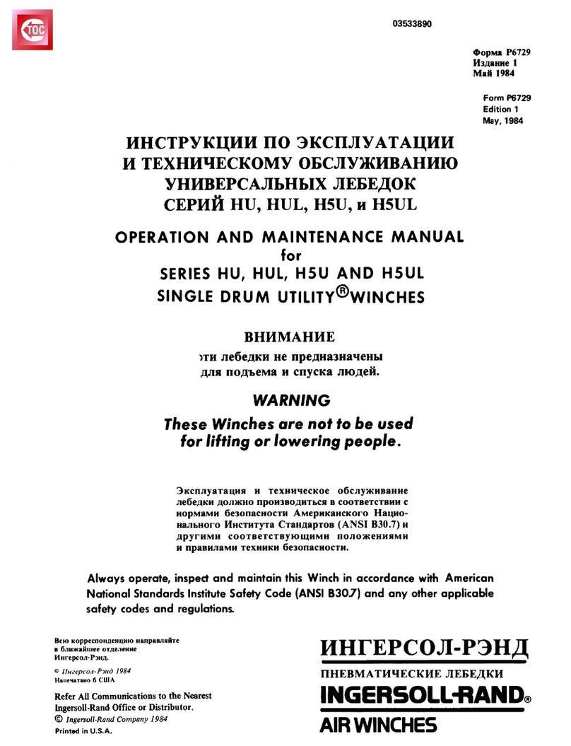 Ingersoll-Rand HU Series Operation and maintenance manual