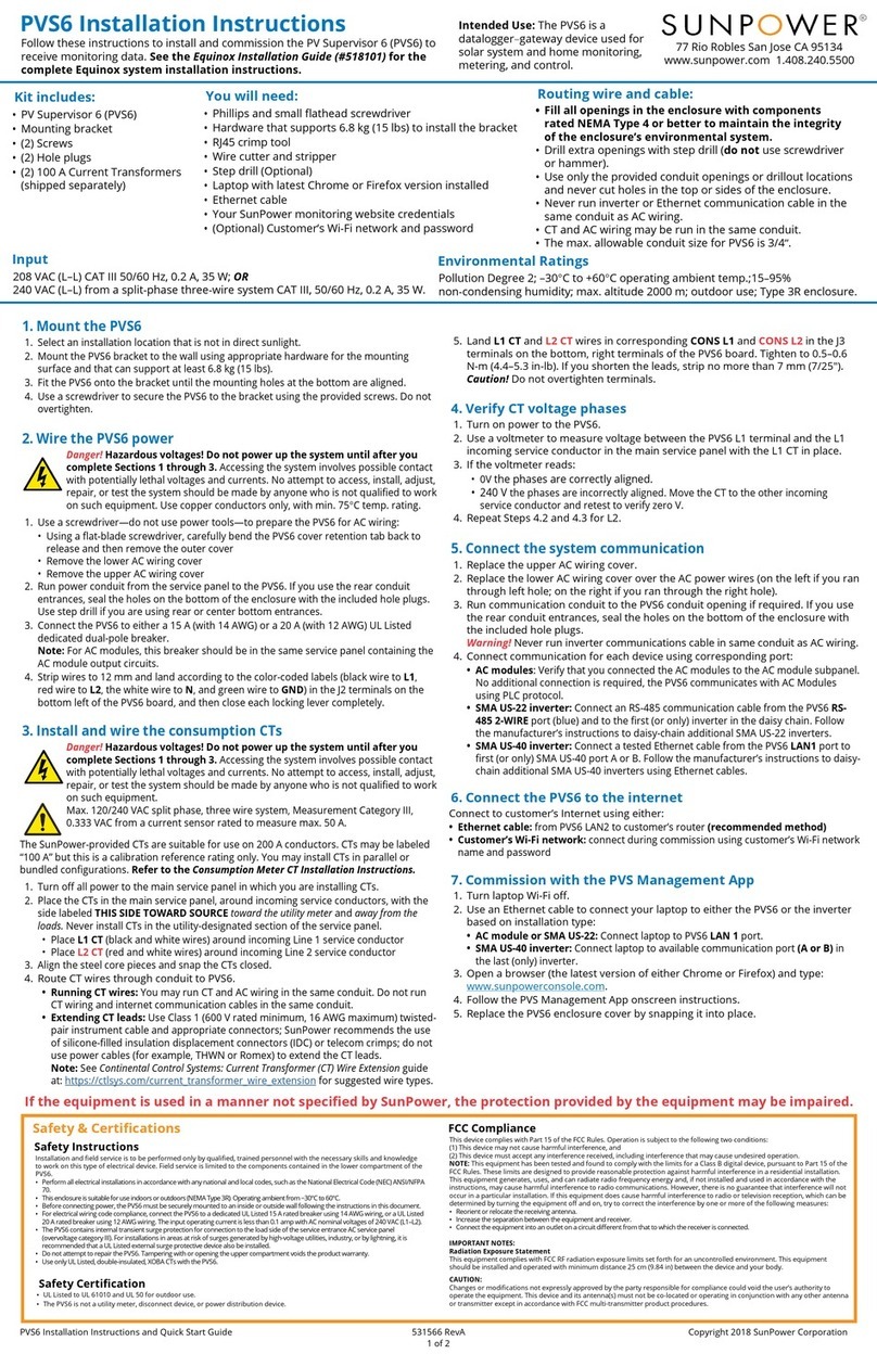 Sun Power PVS6 User manual