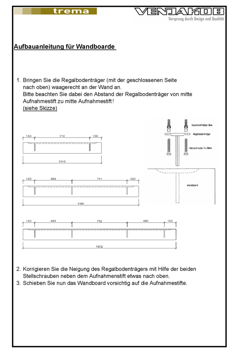 Venjakob Trema User manual Venjakob Trema User manual