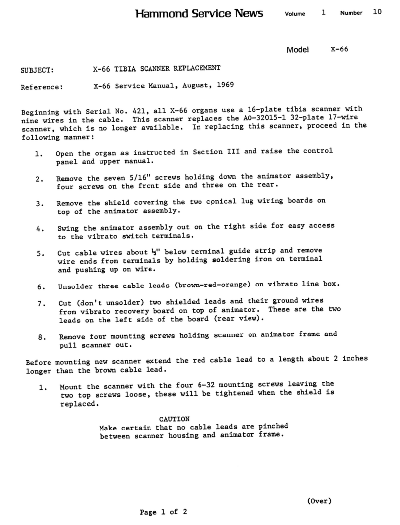 Hammond X-66 User manual Hammond X-66 User manual
