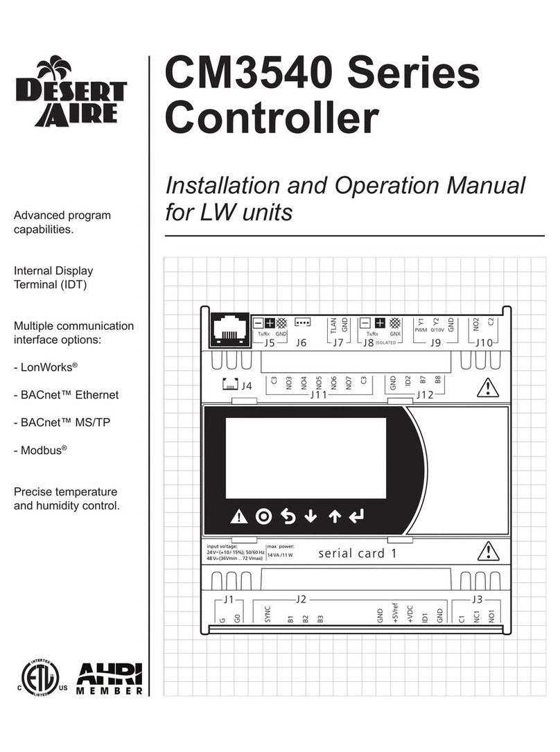 Desert Aire CM3540 Series Installation and operation manual Desert Aire CM3540 Series Installation and operation manual