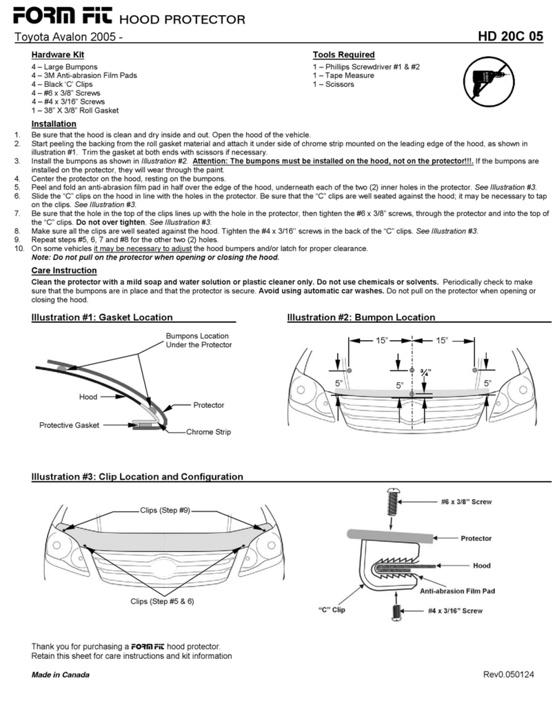FormFit HD 20C 05 manual