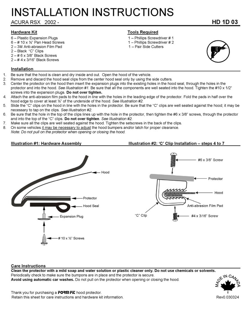 FormFit HD 1D 03 installation instructions