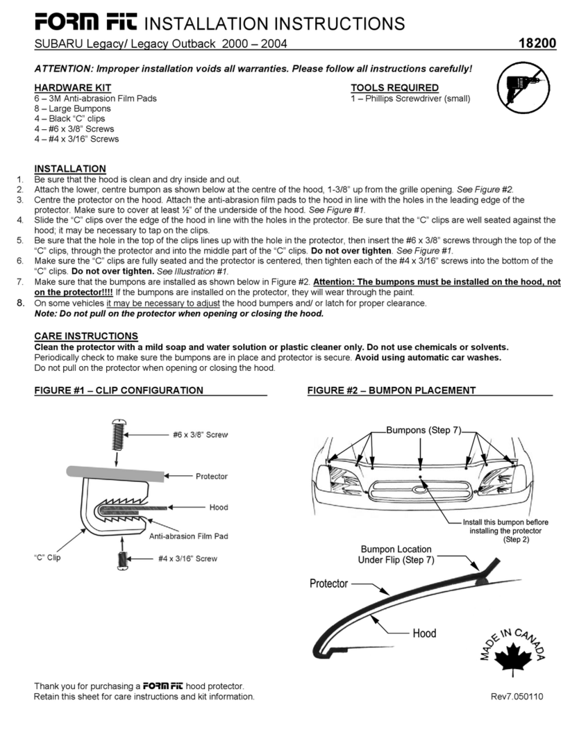 FormFit 18200 installation instructions