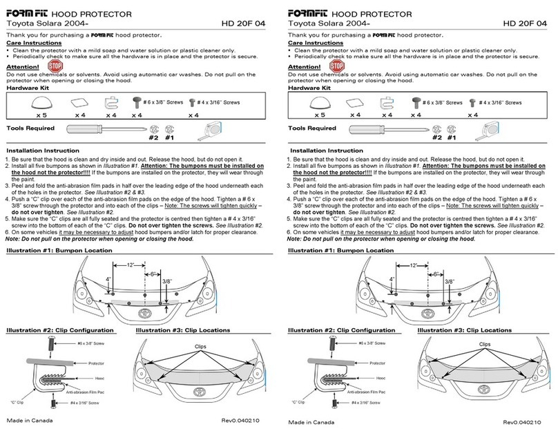 FormFit HD 20F 04 manual