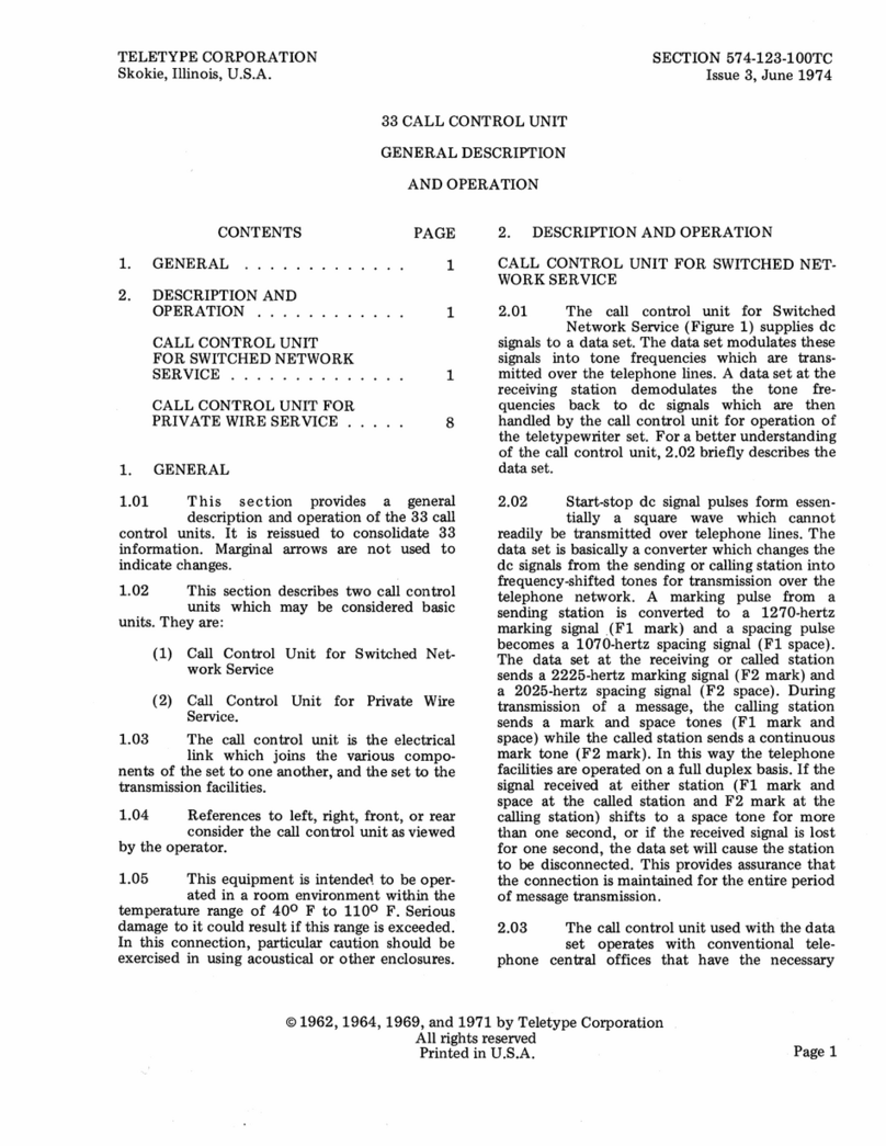 Teletype 33 General description and operation