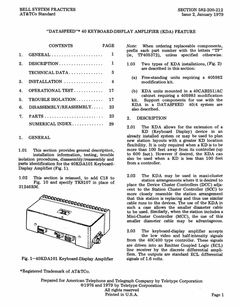 Teletype Dataspeed 40KDA101 User manual
