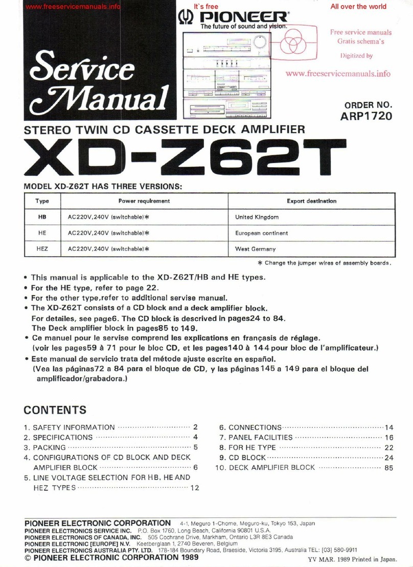 Pioneer XD-Z62T User manual