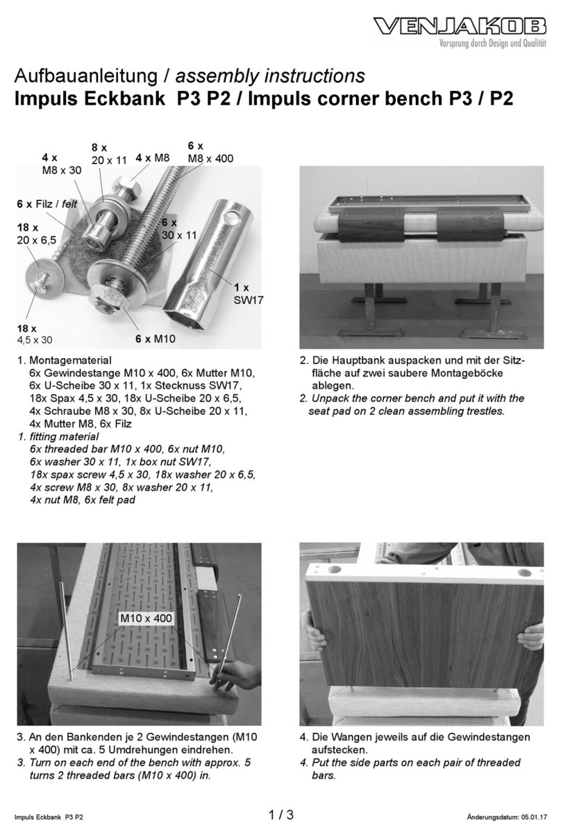 Venjakob Impuls corner bench P3 User manual Venjakob Impuls corner bench P3 User manual