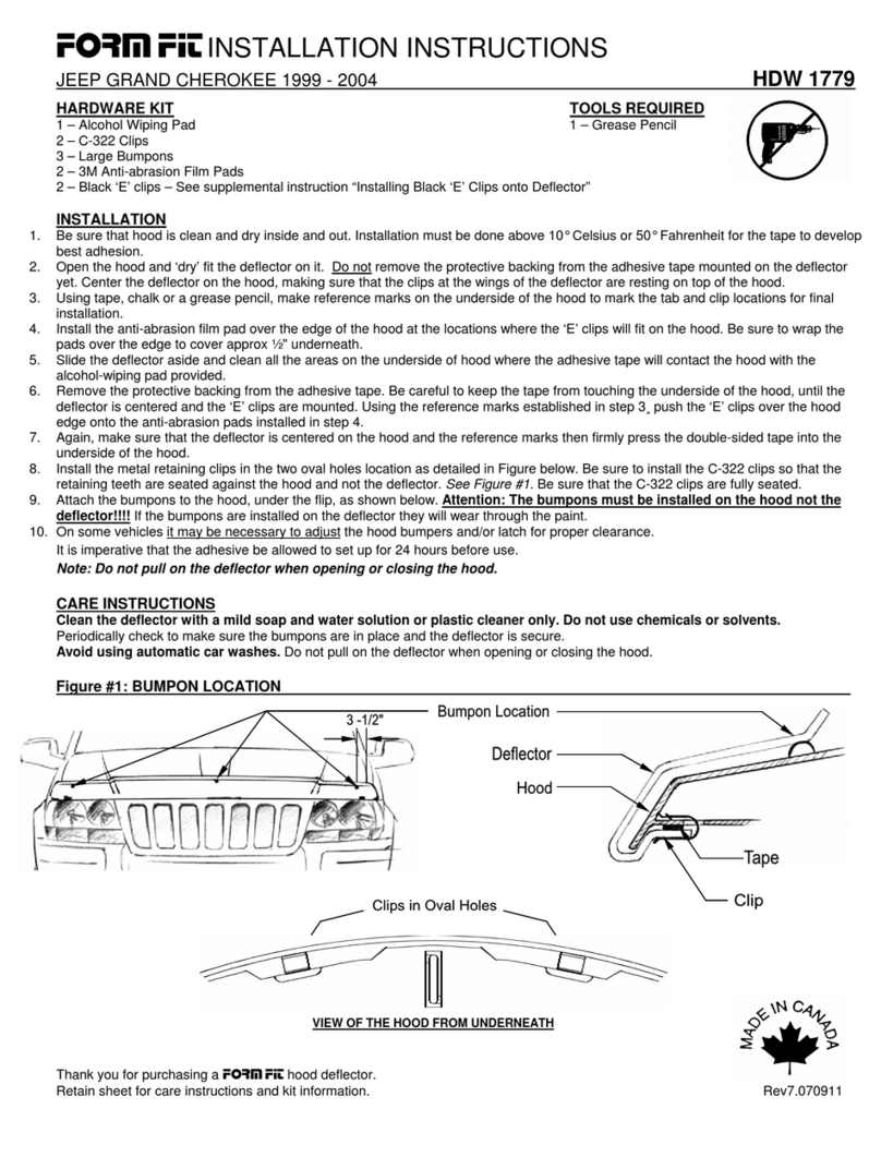 FormFit HDW 1779 installation instructions