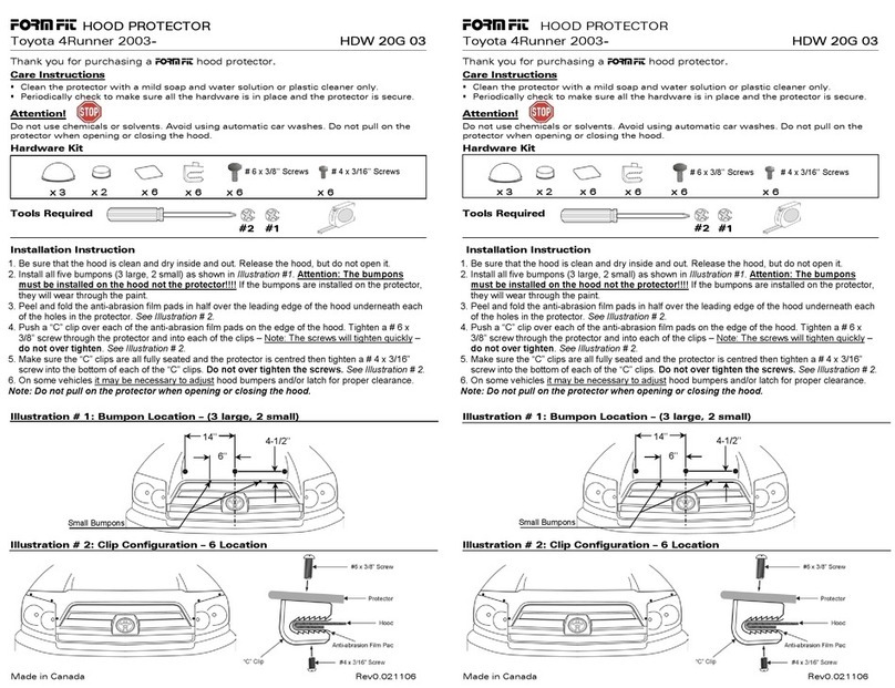 FormFit HDW 20G 03 manual
