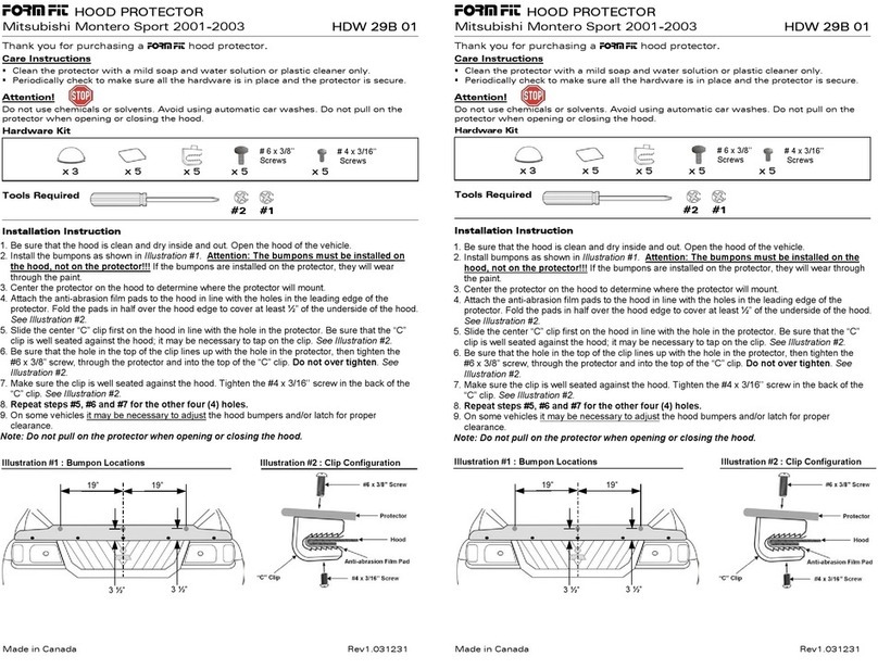 FormFit HDW 29B 01 User manual