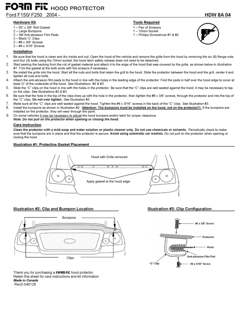 FormFit HDW 8A 04 manual