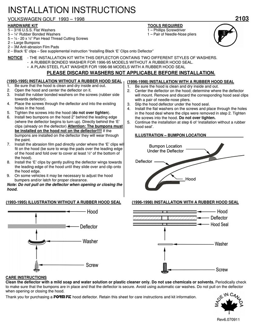 FormFit 2103 installation instructions