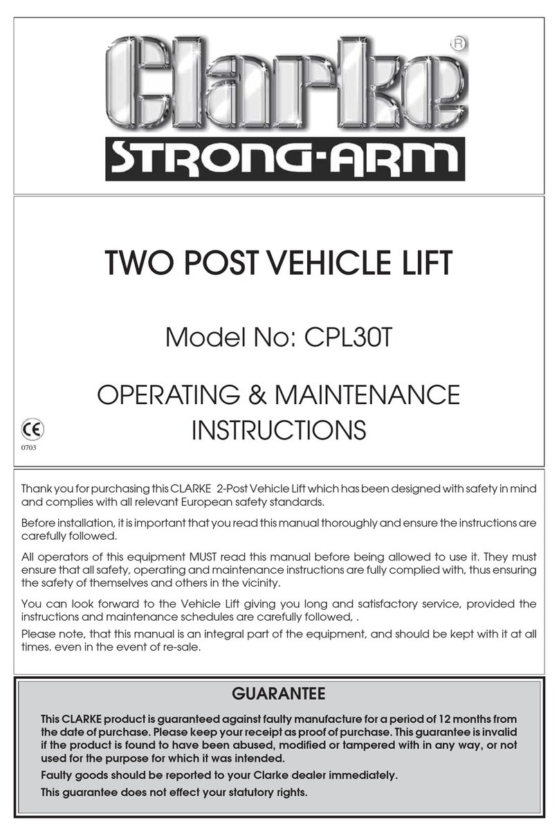 Clarke Strong-Arm CPL30T Installation and operation manual Clarke Strong-Arm CPL30T Installation and operation manual
