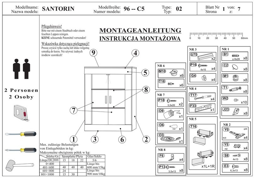 Szynaka Meble SANTORIN 96 C5 Series User manual Szynaka Meble SANTORIN 96 C5 Series User manual