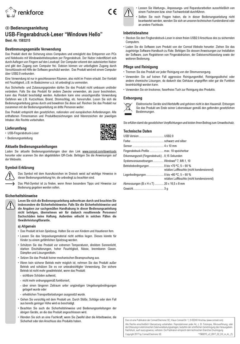 Renkforce Windows Hello operating instructions