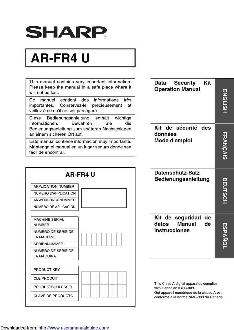 Sharp AR-FR4 U User manual Sharp AR-FR4 U User manual