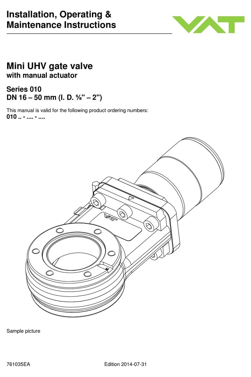 VAT 010 Series Installation, operating, & maintenance instructions VAT 010 Series Installation, operating, & maintenance instructions